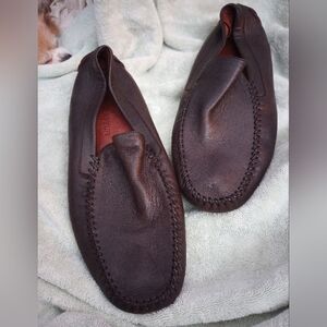 Robert Zur Sven Driving Loafers Glove Leather Brown Mens Size 13 M Luxury Shoe